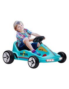 AIYAPLAY 6V Electric Go Kart for Kids with Music, Light, Horn, for 3-5 Years, Blue 370-357V70BU