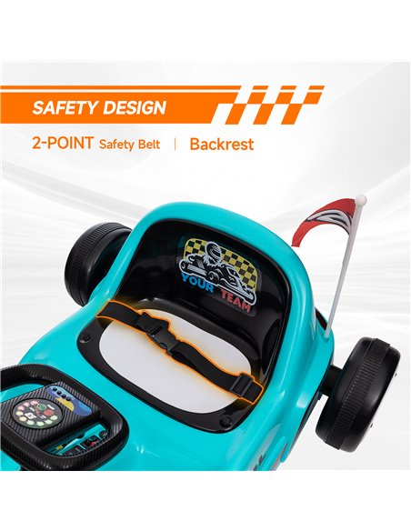 AIYAPLAY 6V Electric Go Kart for Kids with Music, Light, Horn, for 3-5 Years, Blue 370-357V70BU - pic 106015 | FastDaddyshop