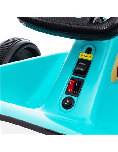 AIYAPLAY 6V Electric Go Kart for Kids with Music, Light, Horn, for 3-5 Years, Blue 370-357V70BU