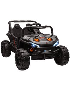AIYAPLAY 12V Battery Powered Ride on Truck w/ Remote, 4 Suspension Wheels, Horn Lights Music USB, for 3-5 Years Old - Black 370-