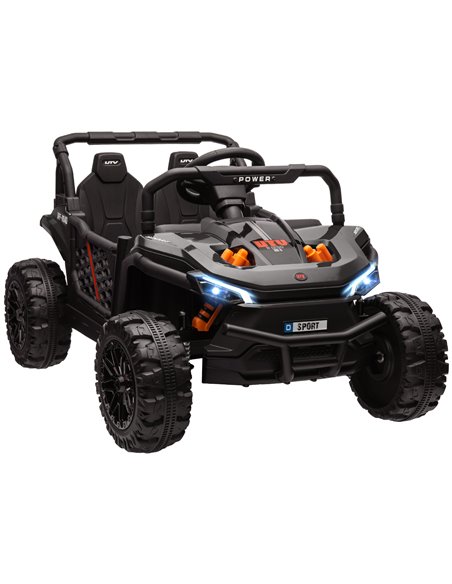 AIYAPLAY 12V Battery Powered Ride on Truck w/ Remote, 4 Suspension Wheels, Horn Lights Music USB, for 3-5 Years Old - Black 370- - pic 106019 | FastDaddyshop