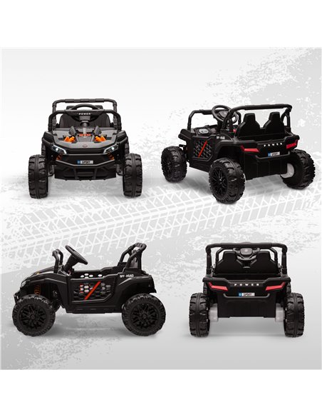 AIYAPLAY 12V Battery Powered Ride on Truck w/ Remote, 4 Suspension Wheels, Horn Lights Music USB, for 3-5 Years Old - Black 370- - pic 106027 | FastDaddyshop