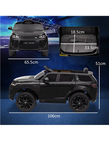 AIYAPLAY Land Rover Discovery Sport Licensed 12V Kids Ride on Car w/ Remote Control, Lights Music Horn, for 3-6 Years Black 370-