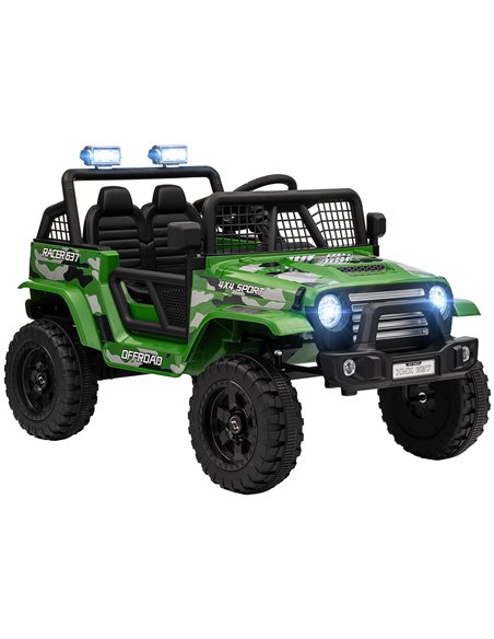 AIYAPLAY 12V Battery Powered Kids Ride On Car, Electric Truck w/ Spring Suspension, Remote, Music Horn Lights - Green 370-354V70 - pic 106037 | FastDaddyshop