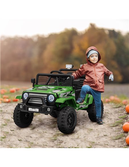 AIYAPLAY 12V Battery Powered Kids Ride On Car, Electric Truck w/ Spring Suspension, Remote, Music Horn Lights - Green 370-354V70 - pic 106038 | FastDaddyshop