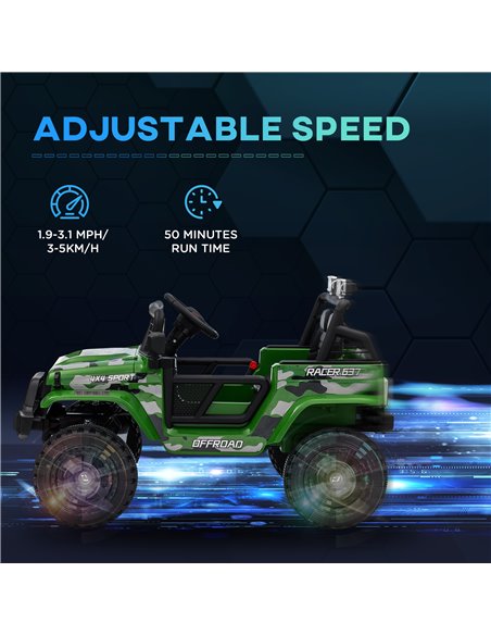 AIYAPLAY 12V Battery Powered Kids Ride On Car, Electric Truck w/ Spring Suspension, Remote, Music Horn Lights - Green 370-354V70 - pic 106042 | FastDaddyshop