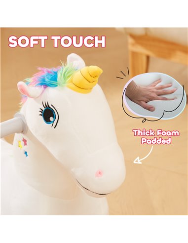 AIYAPLAY 6V Electric Ride on Unicorn, Battery Powered Kids Ride on Animal Toy with Music Forward Control, for 18-36 Months 370-3