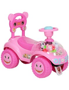AIYAPLAY Foot to Floor oddler Ride on Toy w/ Music, Light, Horn, Under Seat Storage, Anti-Over-Backwards Device, Pink 370-360V00