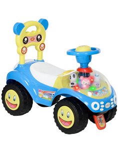 AIYAPLAY Foot to Floor oddler Ride on Toy w/ Music, Light, Horn, Under Seat Storage, Anti-Over-Backwards Device, Blue 370-360V00