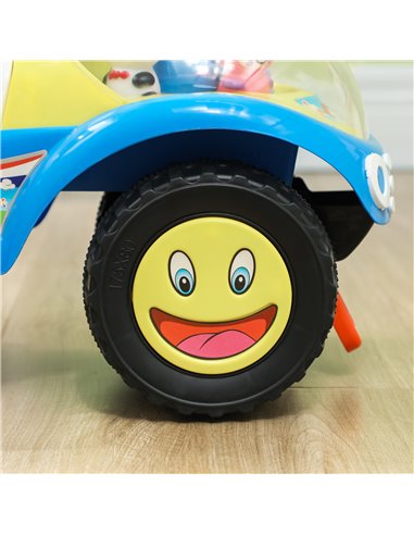 AIYAPLAY Foot to Floor oddler Ride on Toy w/ Music, Light, Horn, Under Seat Storage, Anti-Over-Backwards Device, Blue 370-360V00