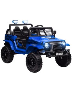 AIYAPLAY 12V Battery Powered Kids Ride On Car, Electric Truck w/ Spring Suspension, Remote, Music Horn Lights - Blue 370-354V70B