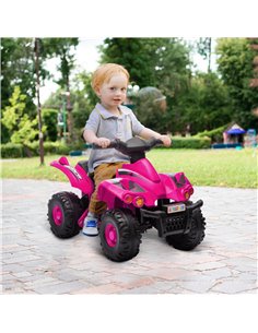 AIYAPLAY 6V Kids Electric Quad Bike w/ Music, Forward Function, for 2-6 Years, Pink 370-379V70PK 2