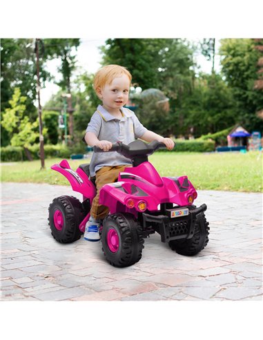 AIYAPLAY 6V Kids Electric Quad Bike w/ Music, Forward Function, for 2-6 Years, Pink 370-379V70PK
