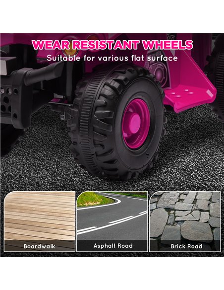 AIYAPLAY 6V Kids Electric Quad Bike w/ Music, Forward Function, for 2-6 Years, Pink 370-379V70PK - pic 106096 | FastDaddyshop