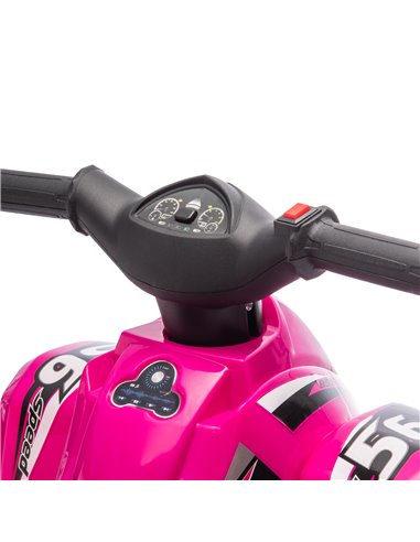 AIYAPLAY 6V Kids Electric Quad Bike w/ Music, Forward Function, for 2-6 Years, Pink 370-379V70PK