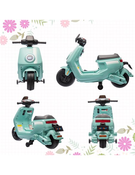 AIYAPLAY 6V Ride on Motorbike Kids Electric Motorbike w/ Headlight Music, Training Wheels, for Ages 18-36 Months - Green 370-351 - pic 106108 | FastDaddyshop