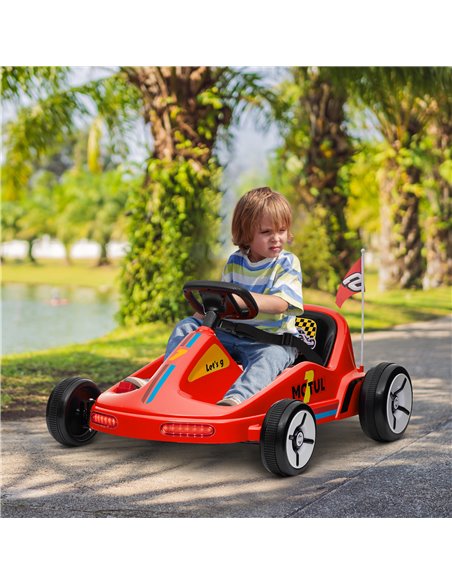 AIYAPLAY 6V Electric Go Kart for Kids with Music, Light, Horn, for 3-5 Years, Red 370-357V70RD - pic 106110 | FastDaddyshop
