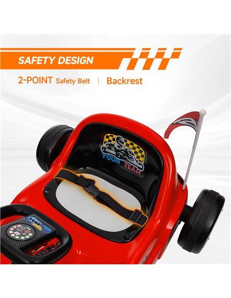 AIYAPLAY 6V Electric Go Kart for Kids with Music, Light, Horn, for 3-5 Years, Red 370-357V70RD - pic 106114 | FastDaddyshop