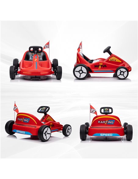 AIYAPLAY 6V Electric Go Kart for Kids with Music, Light, Horn, for 3-5 Years, Red 370-357V70RD - pic 106116 | FastDaddyshop