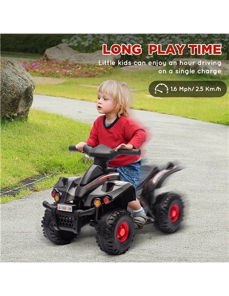 AIYAPLAY 6V Kids Electric Quad Bike w/ Music, Forward Function, for 2-6 Years, Black 370-379V70BK - pic 106122 | FastDaddyshop