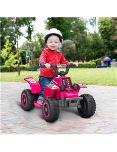 AIYAPLAY 6V Electric Quad Bike for Kids, Ride On ATV w/ Forward Backward, Headlights, for 18-36 Months - Pink 370-337V70PK 2