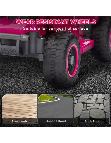 AIYAPLAY 6V Electric Quad Bike for Kids, Ride On ATV w/ Forward Backward, Headlights, for 18-36 Months - Pink 370-337V70PK