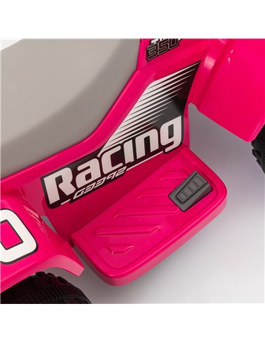 AIYAPLAY 6V Electric Quad Bike for Kids, Ride On ATV w/ Forward Backward, Headlights, for 18-36 Months - Pink 370-337V70PK
