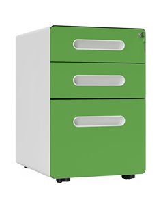 Vinsetto 3 Drawer Filing Cabinet, Steel Lockable File Cabinet with Lock and Wheels, for A4, Letter, Legal Sized Files, Green 924