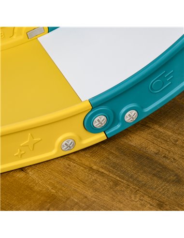 AIYAPLAY 4 in 1 Toddler Slide with Basketball Hoop, Climber, Telescope, Storage Basket, for Ages 1-3 Years, Yellow 331-052V00YL