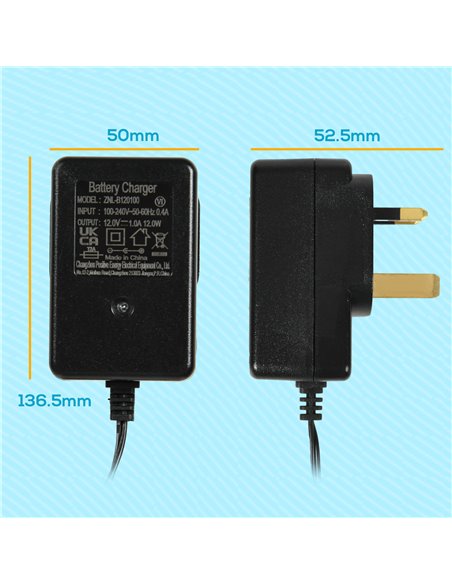 AIYAPLAY 12V 1A Battery Charger for Ride on Cars 370-327V70BK - pic 106282 | FastDaddyshop