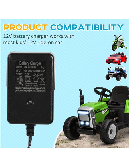 AIYAPLAY 12V 1A Battery Charger for Ride on Cars 370-327V70BK - pic 106284 | FastDaddyshop
