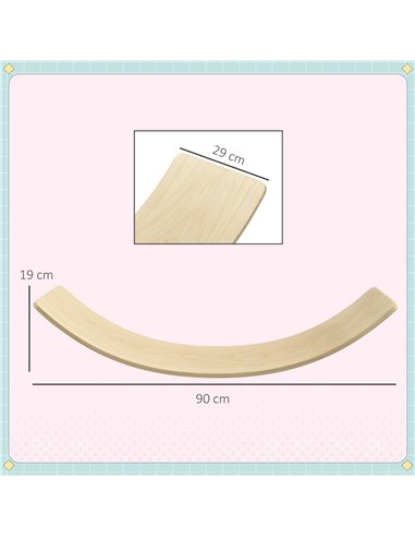 AIYAPLAY Wooden Balance Board for Children 3-8 Years Old, Natural 331-071V00ND