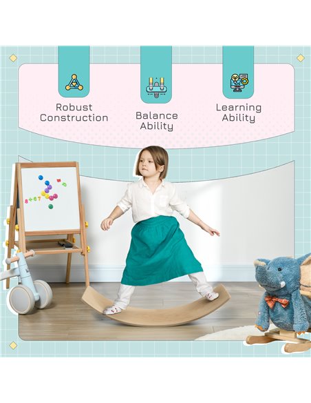 AIYAPLAY Wooden Balance Board for Children 3-8 Years Old, Natural 331-071V00ND - pic 106302 | FastDaddyshop