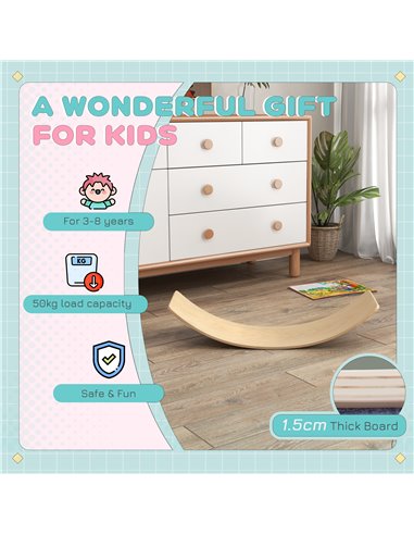 AIYAPLAY Wooden Balance Board for Children 3-8 Years Old, Natural 331-071V00ND
