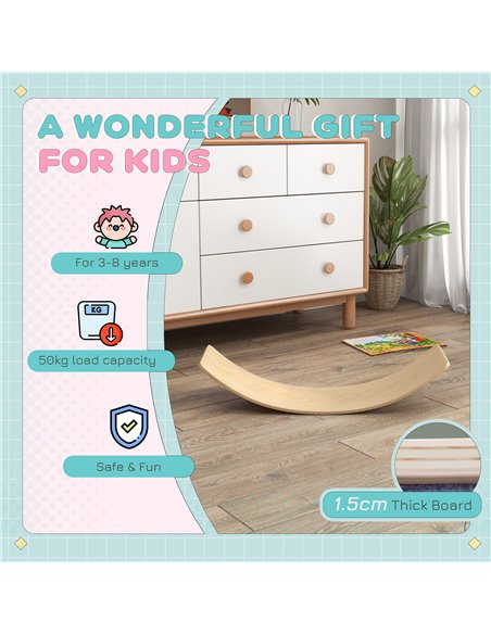 AIYAPLAY Wooden Balance Board for Children 3-8 Years Old, Natural 331-071V00ND - pic 106303 | FastDaddyshop