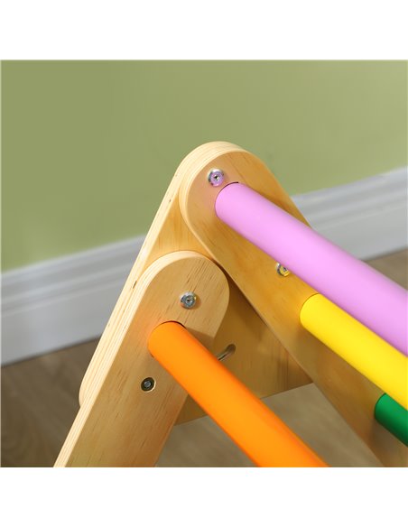 AIYAPLAY Toddler Climbing Frame for Kids with Ramp, 3 in 1 Wooden Pikler Triangle Set for 18-48 Months, Multicolour 331-064V00MX - pic 106315 | FastDaddyshop