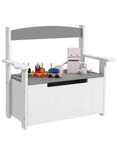 AIYAPLAY 2-in-1 Toy Box for Kids with Lid for Bedroom, Nursery, Playroom, Grey 312-117V80GY