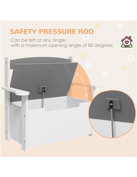 AIYAPLAY 2-in-1 Toy Box for Kids with Lid for Bedroom, Nursery, Playroom, Grey 312-117V80GY - pic 106348 | FastDaddyshop