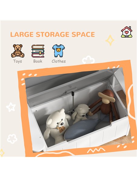 AIYAPLAY 2-in-1 Toy Box for Kids with Lid for Bedroom, Nursery, Playroom, Grey 312-117V80GY - pic 106349 | FastDaddyshop