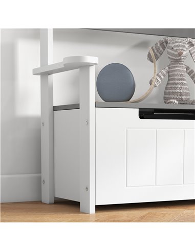 AIYAPLAY 2-in-1 Toy Box for Kids with Lid for Bedroom, Nursery, Playroom, Grey 312-117V80GY