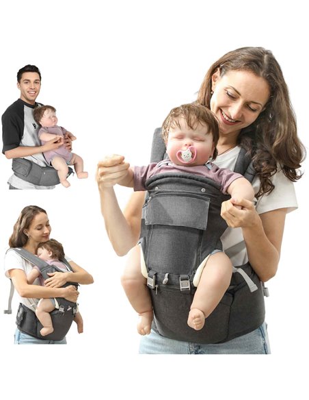 AIYAPLAY 6-in-1 Baby Carrier for Newborns-Toddlers, with Removable Seat, for Ages 0-36 Months, Up to 15kg, Grey 430-005V00GY - pic 106352 | FastDaddyshop