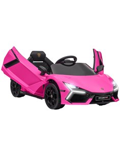 AIYAPLAY Lamborghini Revuelto Licensed 12V Ride on Car w/ Butterfly Doors, Transport Wheels, Suspension, Remote Control, Pink 37