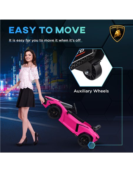 AIYAPLAY Lamborghini Revuelto Licensed 12V Ride on Car w/ Butterfly Doors, Transport Wheels, Suspension, Remote Control, Pink 37 - pic 106365 | FastDaddyshop
