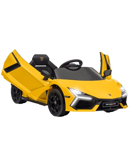 AIYAPLAY Lamborghini Revuelto Licensed 12V Ride on Car w/ Butterfly Doors, Transport Wheels, Suspension, Remote Control, Yellow  - pic 106370 | FastDaddyshop