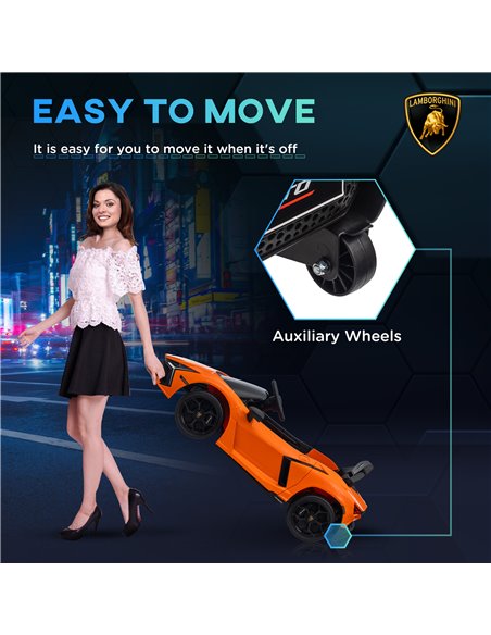 AIYAPLAY Lamborghini Revuelto Licensed 12V Ride on Car w/ Butterfly Doors, Transport Wheels, Suspension, Remote Control, Orange  - pic 106383 | FastDaddyshop