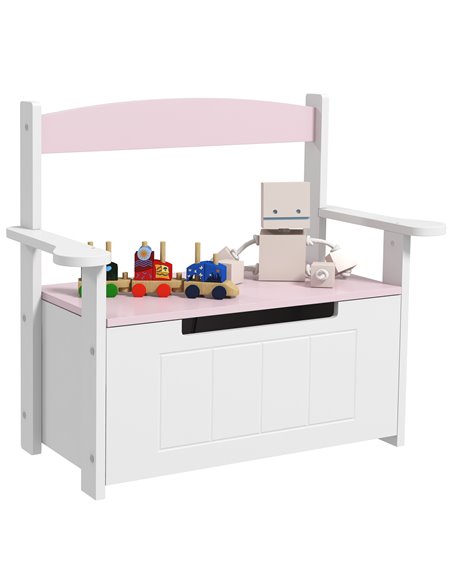 AIYAPLAY 2-in-1 Toy Box for Kids with Lid for Bedroom, Nursery, Playroom, Pink 312-117V80PK - pic 106388 | FastDaddyshop