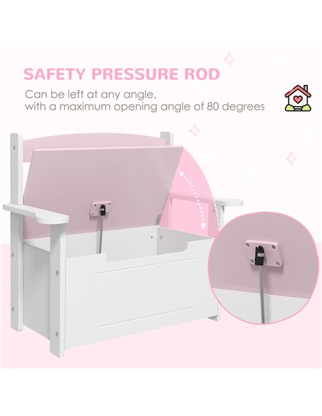 AIYAPLAY 2-in-1 Toy Box for Kids with Lid for Bedroom, Nursery, Playroom, Pink 312-117V80PK - pic 106393 | FastDaddyshop