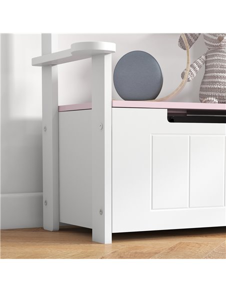 AIYAPLAY 2-in-1 Toy Box for Kids with Lid for Bedroom, Nursery, Playroom, Pink 312-117V80PK - pic 106396 | FastDaddyshop