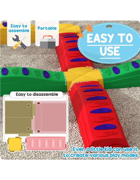 AIYAPLAY 12PCs Kids Balance Beam Stepping Stones w/ Non-Slip Foot Pads 347-024V00MX - pic 106410 | FastDaddyshop