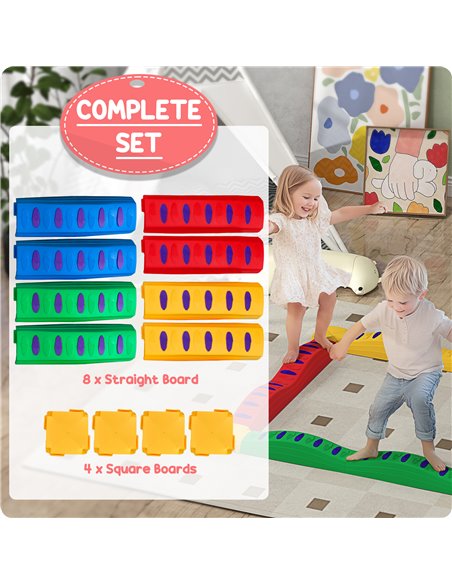 AIYAPLAY 12PCs Kids Balance Beam Stepping Stones w/ Non-Slip Foot Pads 347-024V00MX - pic 106412 | FastDaddyshop